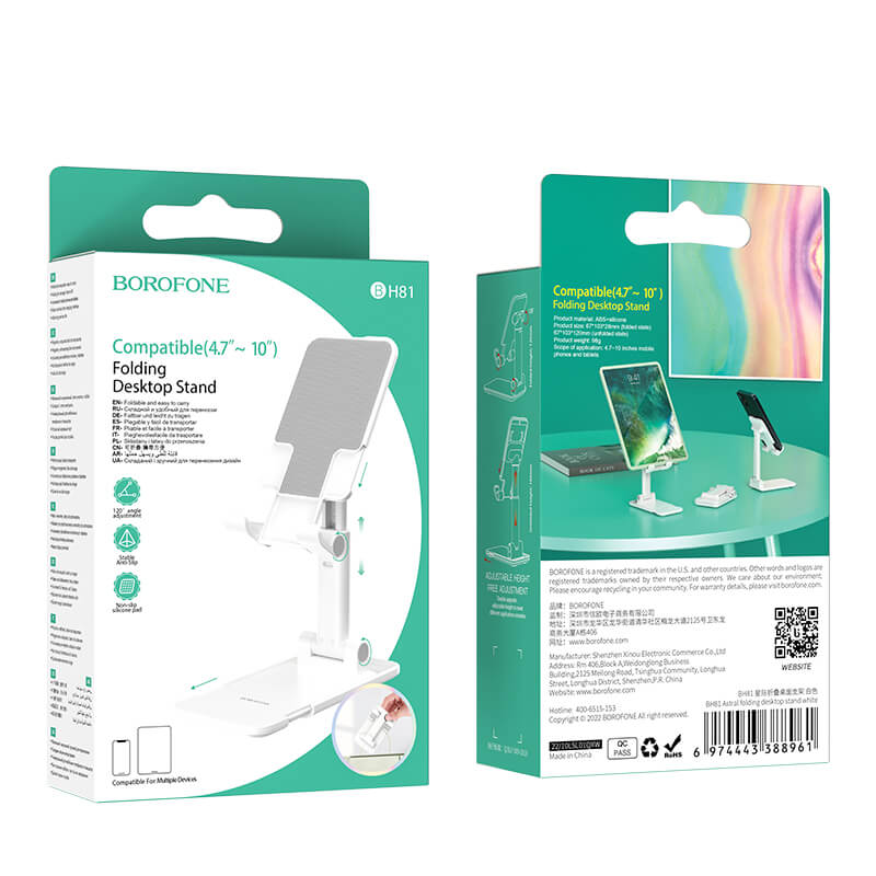 Astral Desk Stand Holder White | Adjustable for Phones & Tablets - MIZO.at