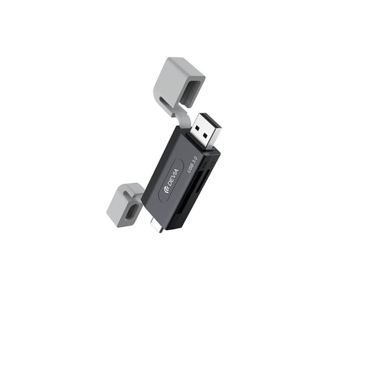 Devia EL240 2-in-1 Kartenleser USB + USB-C 3.0 – Schwarz | High-Speed - MIZO.at