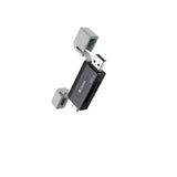 Devia EL240 2-in-1 Kartenleser USB + USB-C 3.0 – Schwarz | High-Speed - MIZO.at