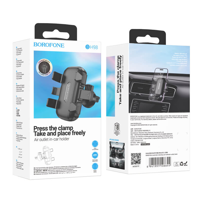 Wind Car Holder for Grille Black | Secure Vent Mount - MIZO.at