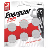6er Pack Energizer CR2032 Lithium Knopfzellen 3 V - MIZO.at