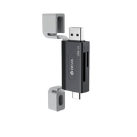 Devia EL240 2-in-1 Card Reader USB/USB-C 3.0 – Black - MIZO.at