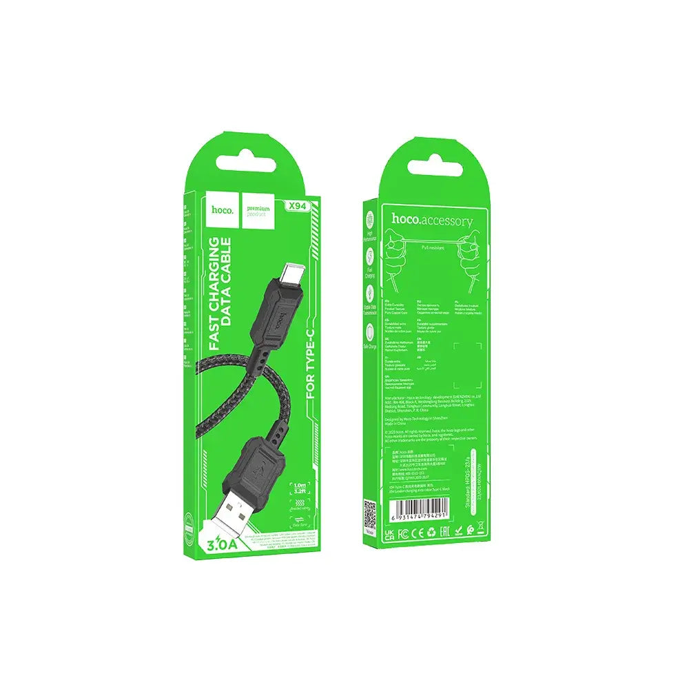 HOCO X94 USB-A to Type-C Cable 3A | 1m Black - MIZO.at