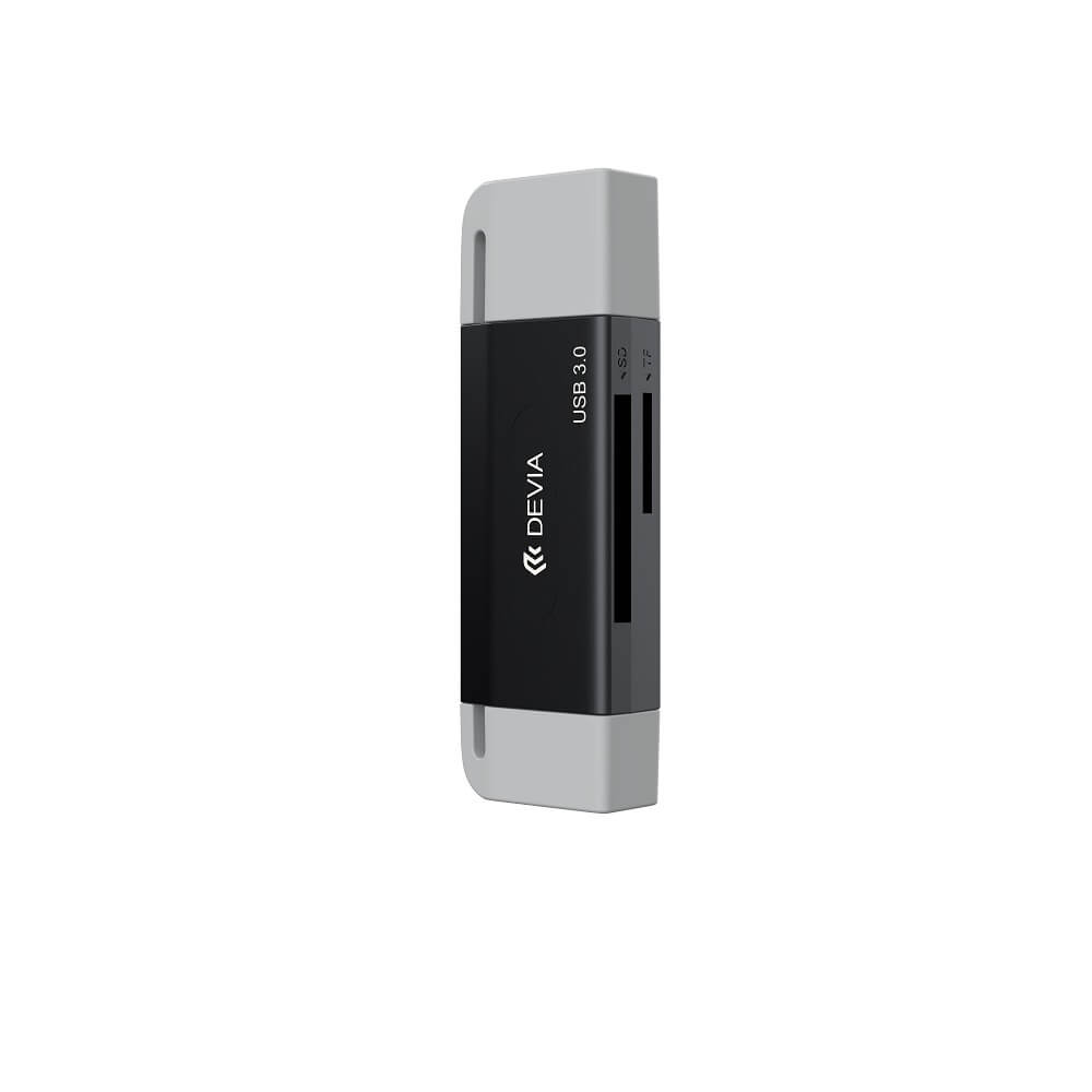 Devia EL240 2-in-1 Card Reader USB/USB-C 3.0 – Black - MIZO.at