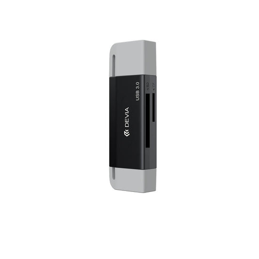Devia EL240 2-in-1 Kartenleser USB + USB-C 3.0 – Schwarz | High-Speed - MIZO.at