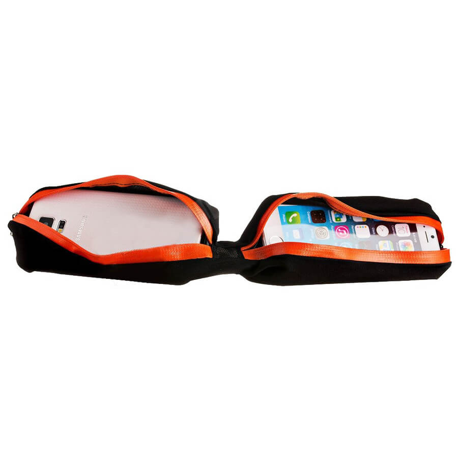 Running Belt Waist Bag | Waterproof Dual Pocket for Phone – Black - MIZO.at