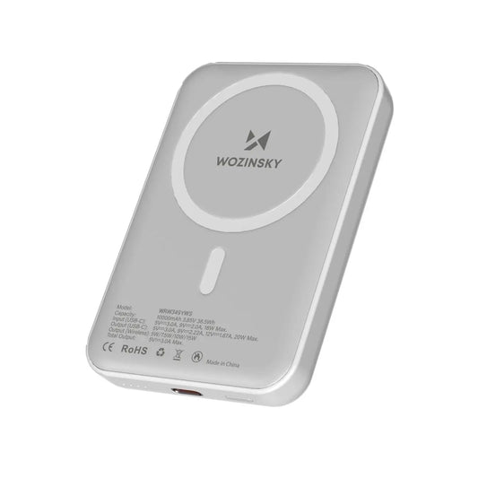 Wozinsky Magnetische Powerbank 10.000mAh, Weiß - MIZO.at