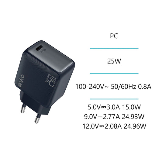 20 W USB-C PD Schnellladegerät Wandladegerät Schwarz - MIZO.at