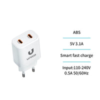 HC1907 Dual USB-C PD 20W Schnellladegerät Weiß - MIZO.at