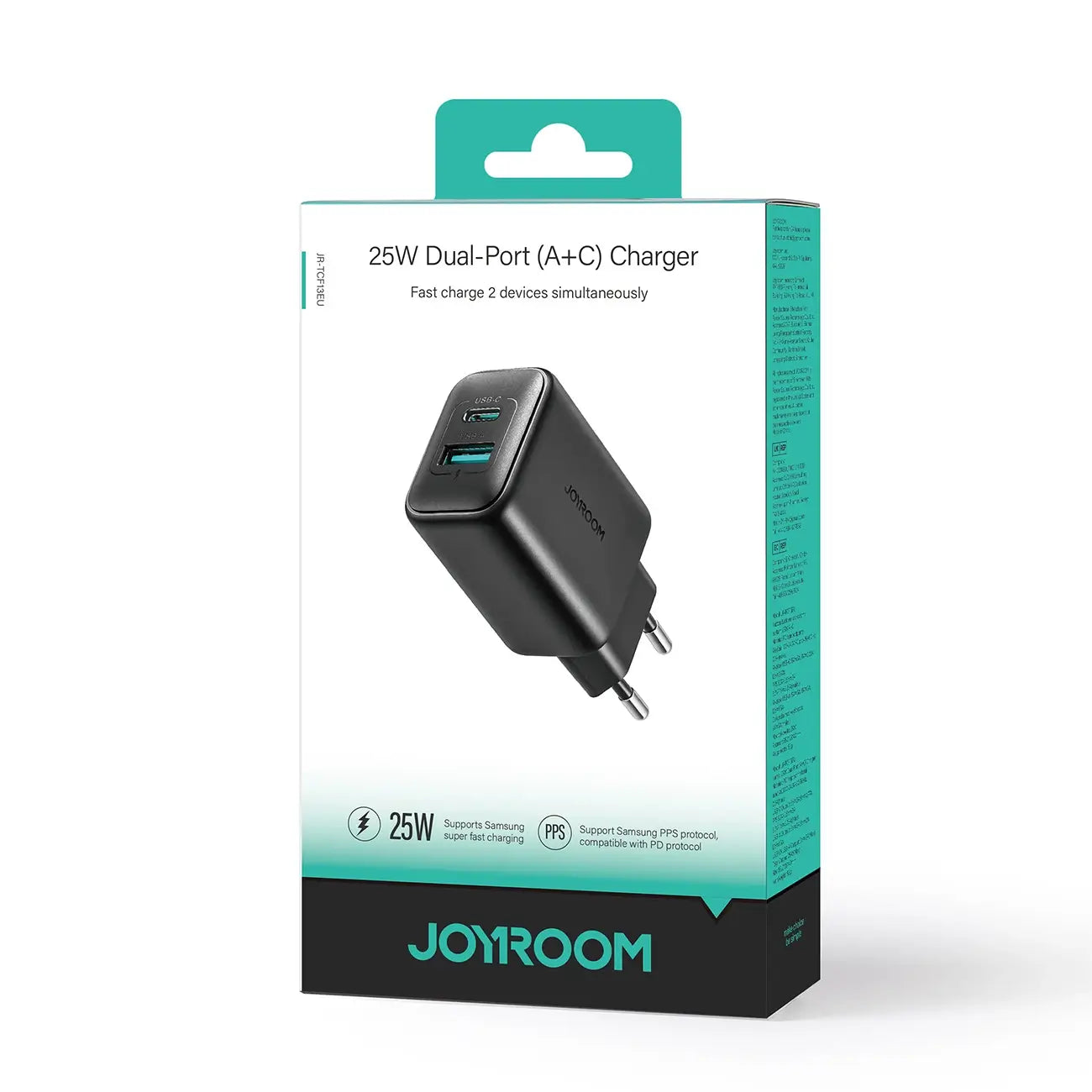 Joyroom JR-TCF13 25W USB-C/USB-A Charger – Black - MIZO.at