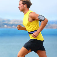 Running Belt Waist Bag | Waterproof Dual Pocket for Phone – Black - MIZO.at