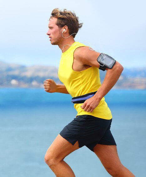 Running Belt Waist Bag | Waterproof Dual Pocket for Phone – Black - MIZO.at