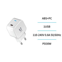 HC1872 USB-C PD3.0 30W GaN Schnellladegerät Weiß - MIZO.at