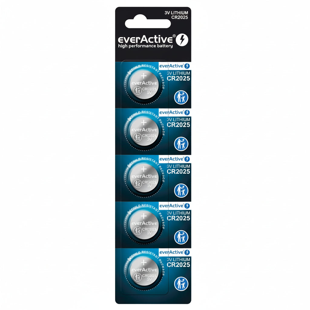 everActive CR2025 Lithium Batterien 5er Pack – 3,0V Knopfzellen - MIZO.at