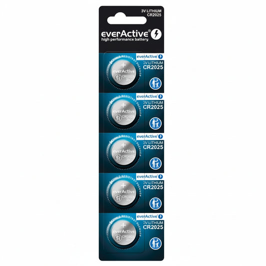 everActive CR2025 Lithium Batterien 5er Pack – 3,0V Knopfzellen - MIZO.at