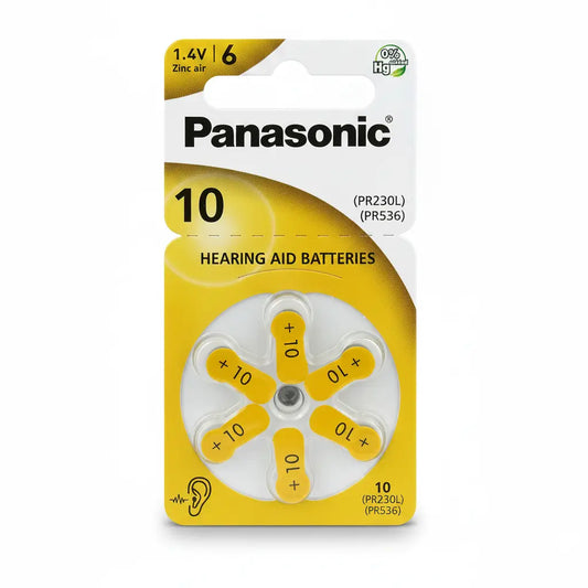 Hörgerätebatterie PR10 1.4V Zinc Air 6er Pack Panasonic - MIZO.at