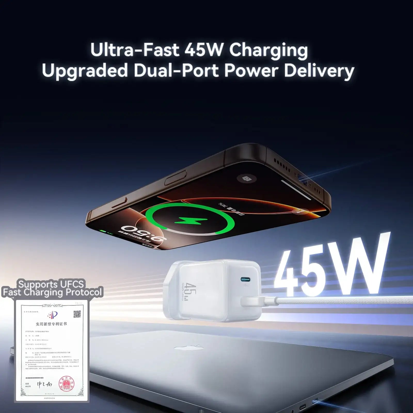 USB C Ladegerät 45W GaN Schnellladegerät Dual USB C mit Kabel Joyroom JR-TCL05 - MIZO.at