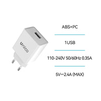 HC1640 USB Ladegerät 2.4A 12W Netzteil Weiß - MIZO.at
