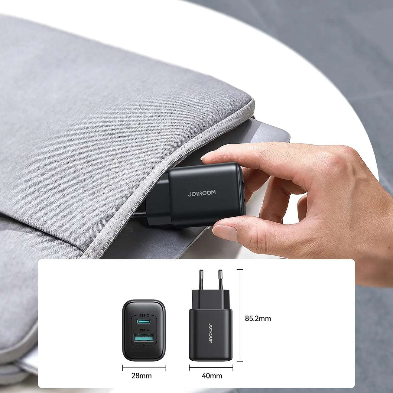 Joyroom JR-TCF13 25W USB-C/USB-A Charger – Black