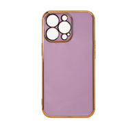 Purple iPhone 12 Pro Max Case | Gold Frame Lighting Color Cover - MIZO.at