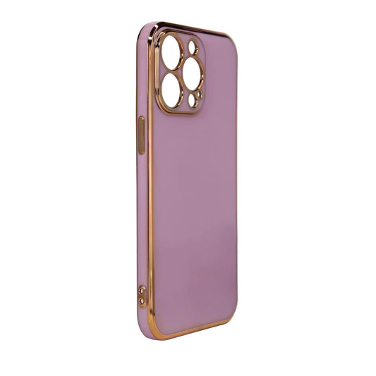 Purple iPhone 12 Pro Max Case | Gold Frame Lighting Color Cover - MIZO.at