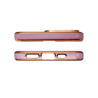 Purple iPhone 12 Pro Max Case | Gold Frame Lighting Color Cover - MIZO.at