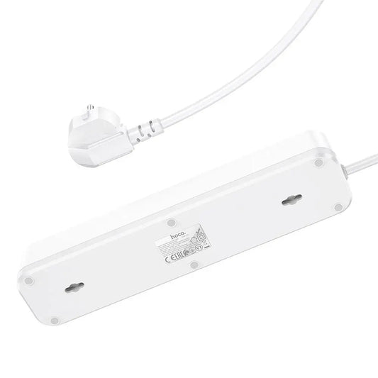Hoco Steckerleiste 1,8m 4 Steckdosen 2x USB-A USB-C QC PD Weiß - MIZO.at