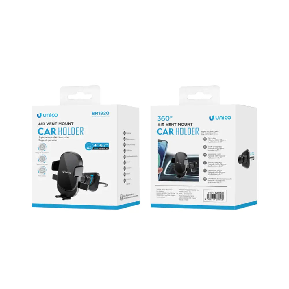 Unico BR1820 Kfz-Handyhalterung Lüftung – Klemmmechanismus Schwarz - MIZO.at