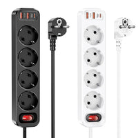 Hoco Steckerleiste 1,8m 4 Steckdosen 2x USB-A USB-C QC PD Weiß - MIZO.at