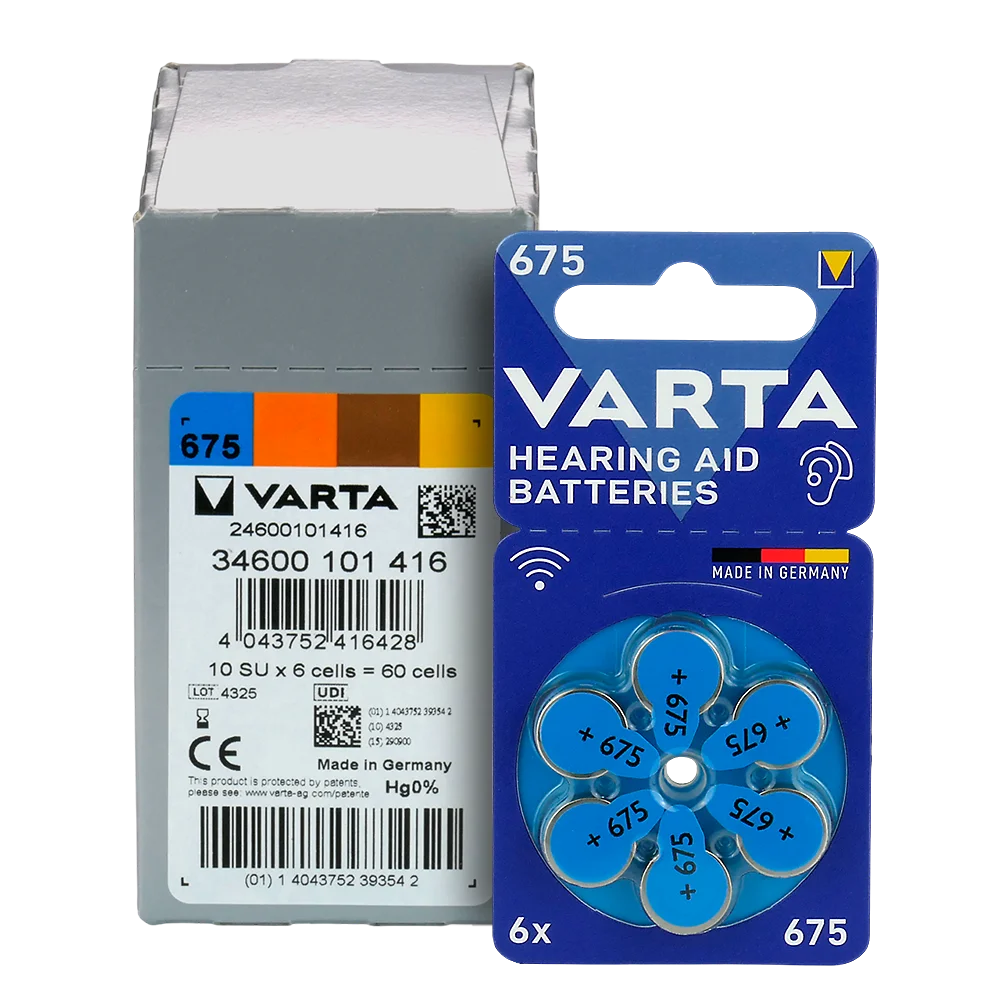 6er Pack Varta Hörgerätebatterien 675 PR44 1,45 V - MIZO.at