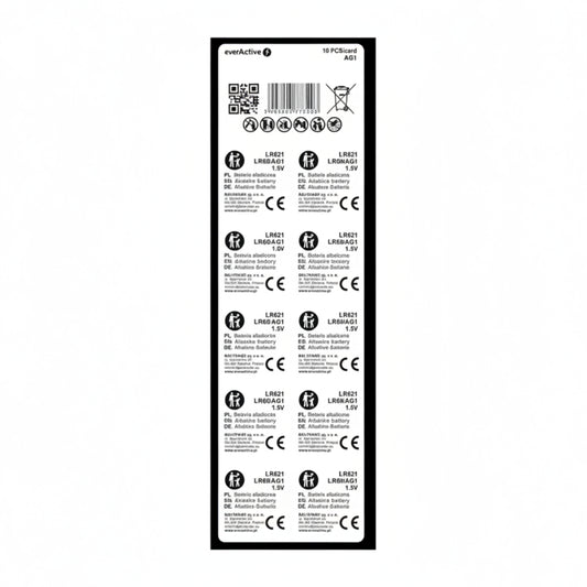 everActive LR621 AG1 Alkaline Knopfzellen 10er Pack - MIZO.at