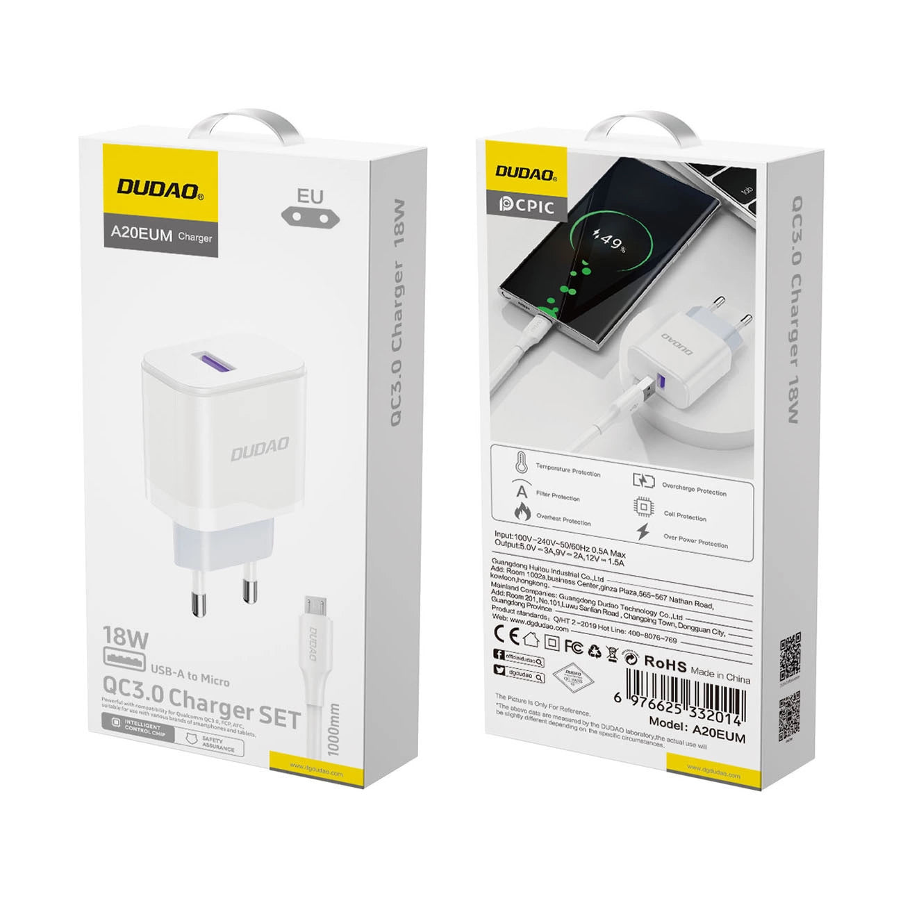 Dudao A20EU Wall Charger | 18W Fast Charging - MIZO.at