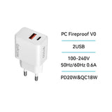 HC2343 Dual USB-A & USB-C PD 20W GaN Ladegerät Weiß - MIZO.at