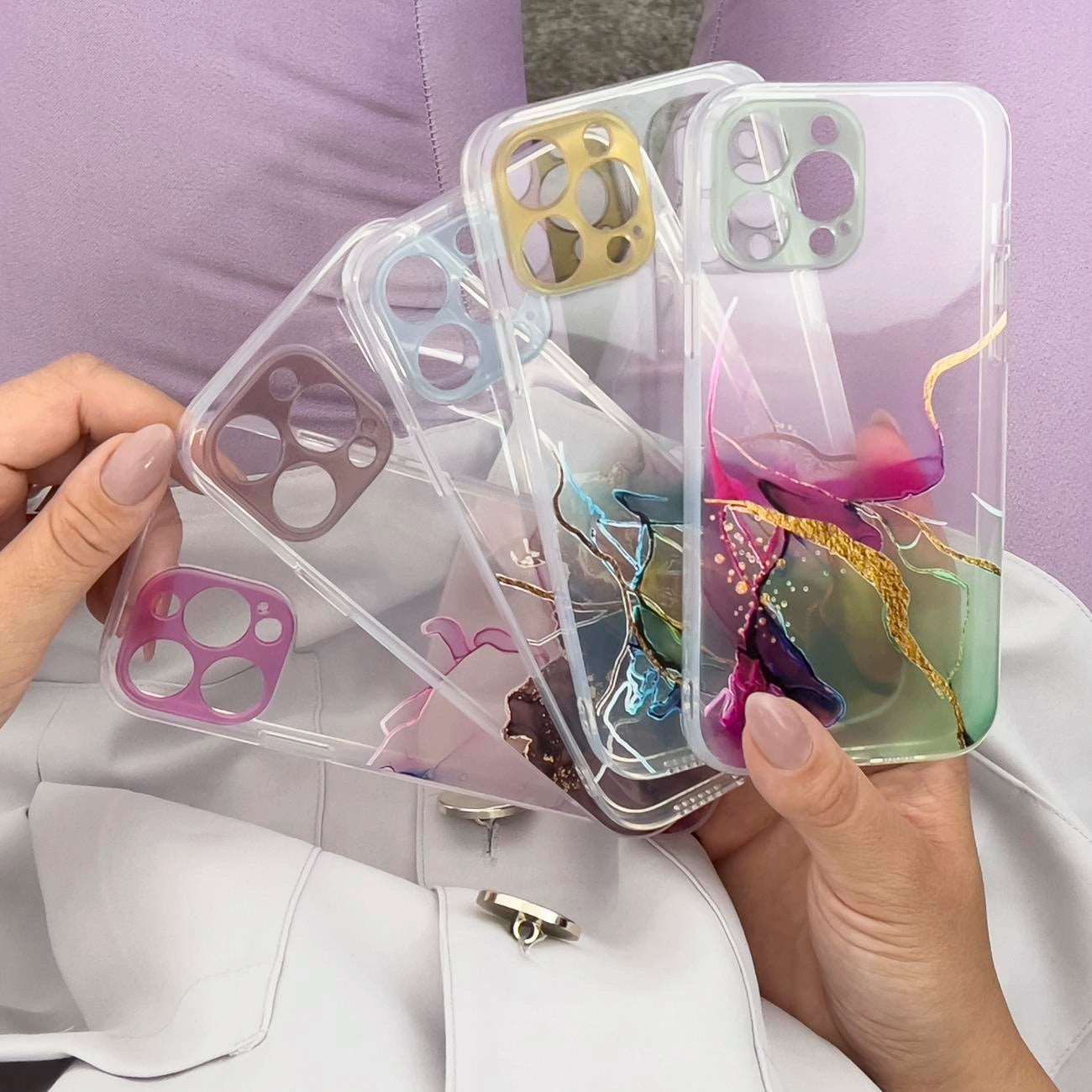 Orange Marble iPhone 12 Pro Max Case | Transparent Gel Cover - MIZO.at