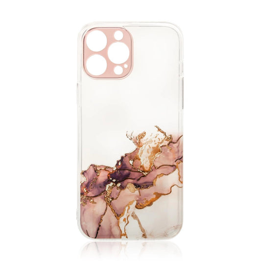 Braun Marmor iPhone 12 Pro Max Case – Transparent Gel Schutzcover Premium - MIZO.at