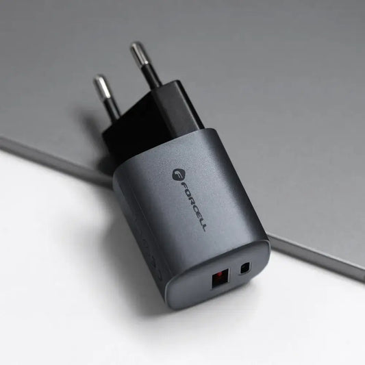 FORCELL GaN VT-31 33W Ladegerät – USB-C PD & USB-A QC4.0 Fast Charger Grau - MIZO.at