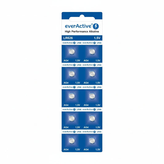 everActive LR626 AG4 Alkaline Knopfzellen 10er Pack - MIZO.at