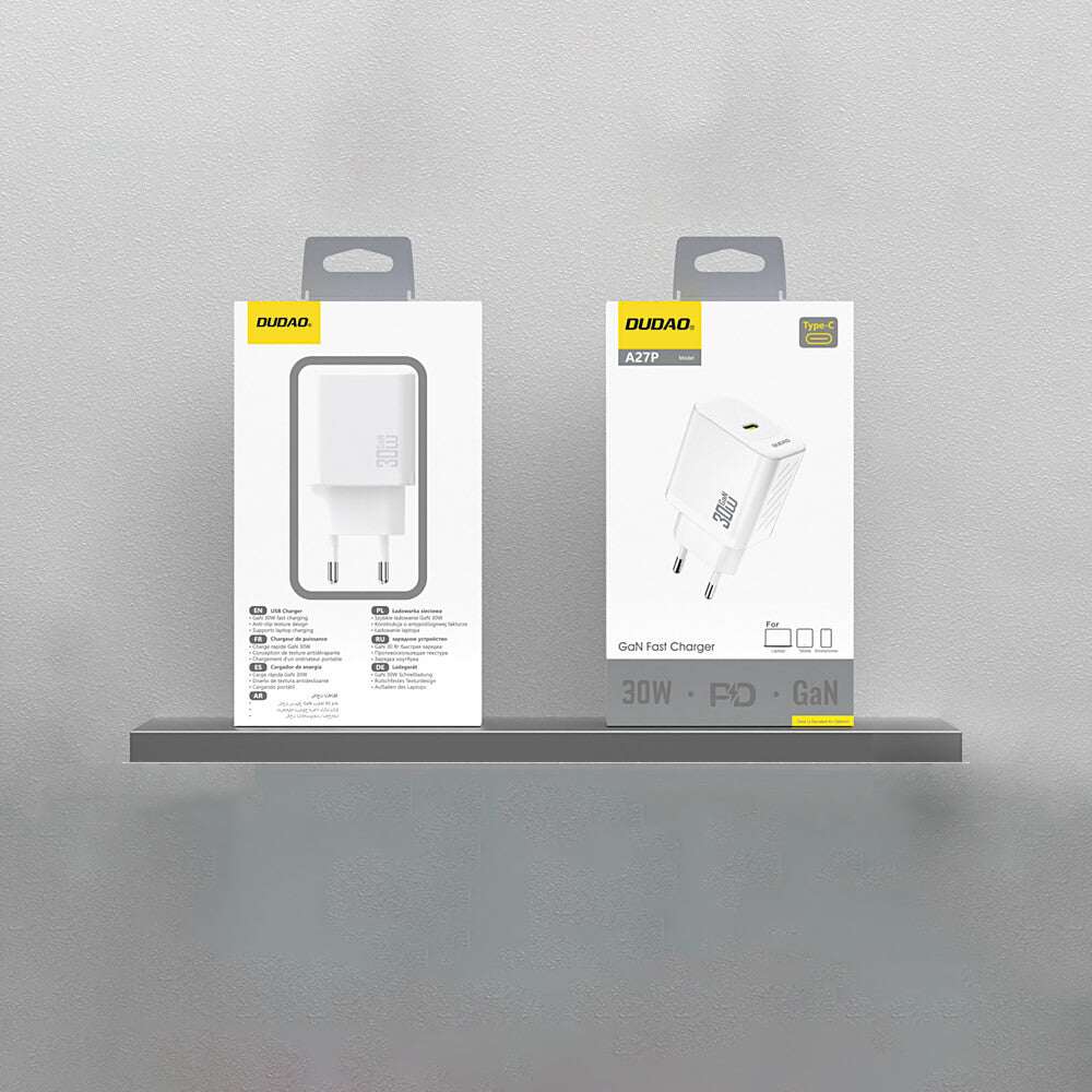 Dudao A27P 30W GaN USB-C PD Schnellladegerät Weiß - MIZO.at