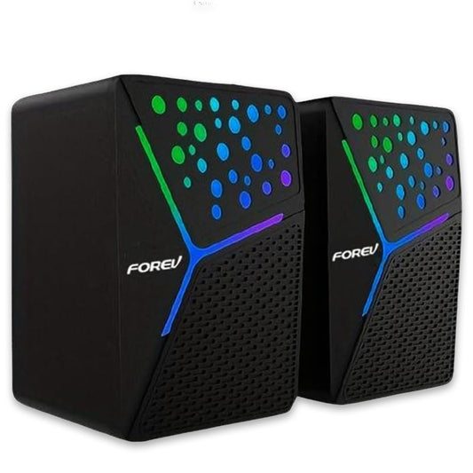 Forev PC Lautsprecher Stereo RGB Beleuchtet Schwarz FV206 - MIZO.at