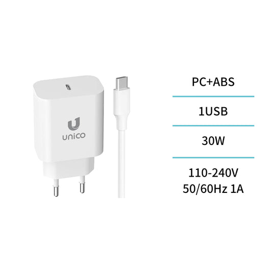 HC4731 USB-C PD 30W Ladegerät mit Kabel 1m Weiß - MIZO.at
