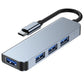 Tech-Protect V1 4in1 USB-C Hub 4x USB-A (1x 3.0) Grau Robust - MIZO.at