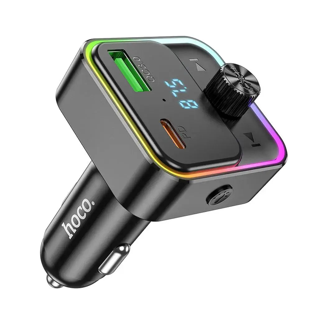 Hoco Auto-Ladegerät 30W QC 3.0 PD FM Transmitter E81 Schwarz - MIZO.at