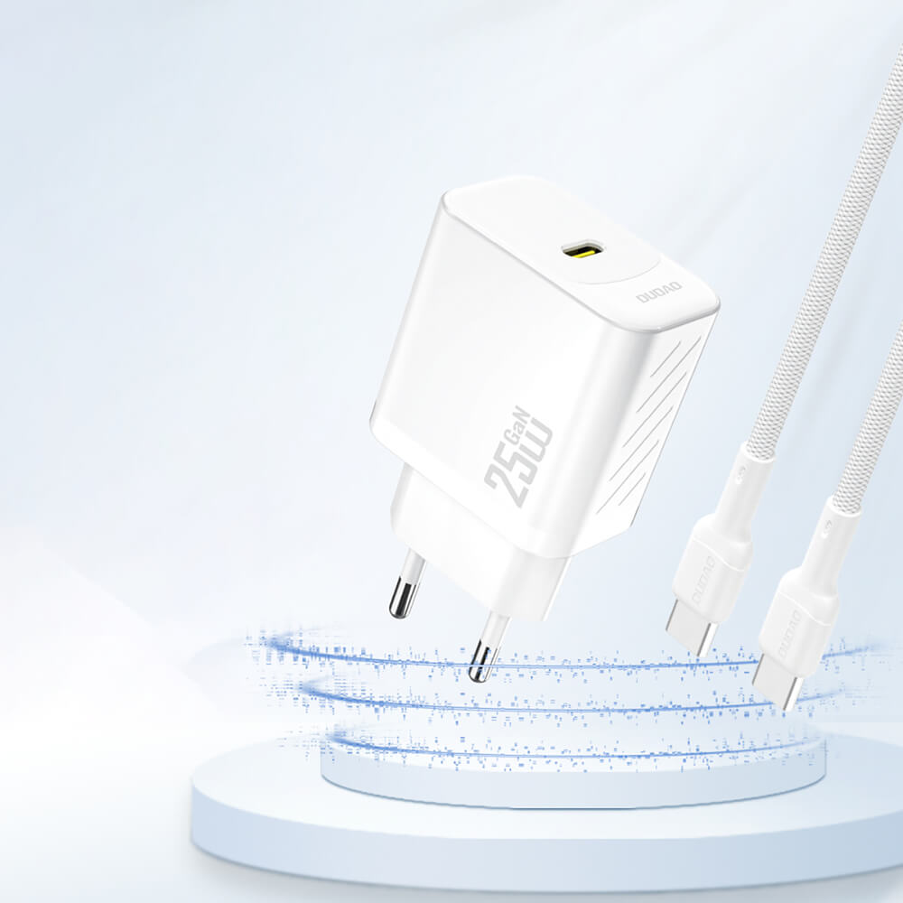 Dudao A27 25W GaN USB-C PD Schnellladegerät Weiß - MIZO.at