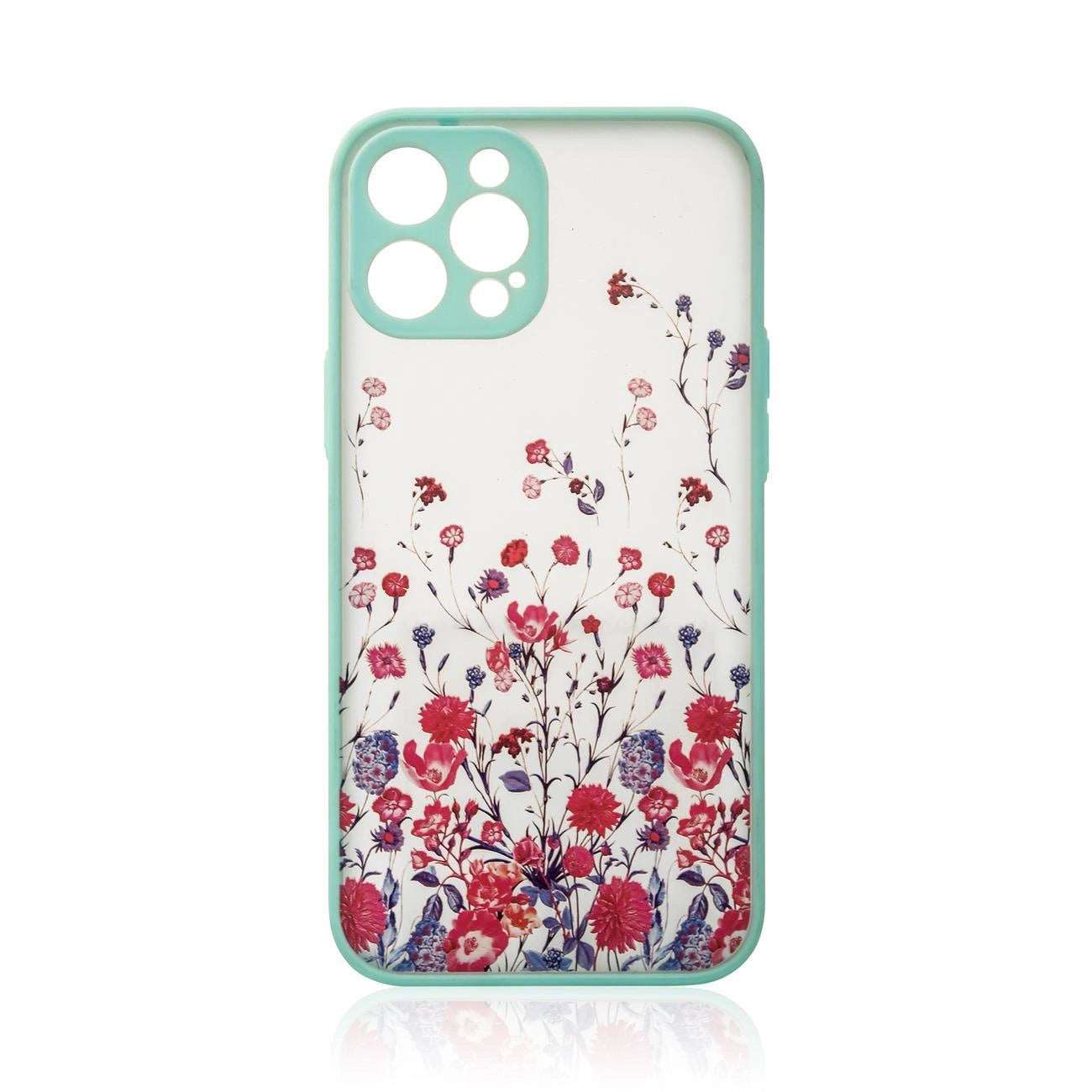 Light Blue Floral iPhone 12 Pro Case | Protective Flower Design - MIZO.at