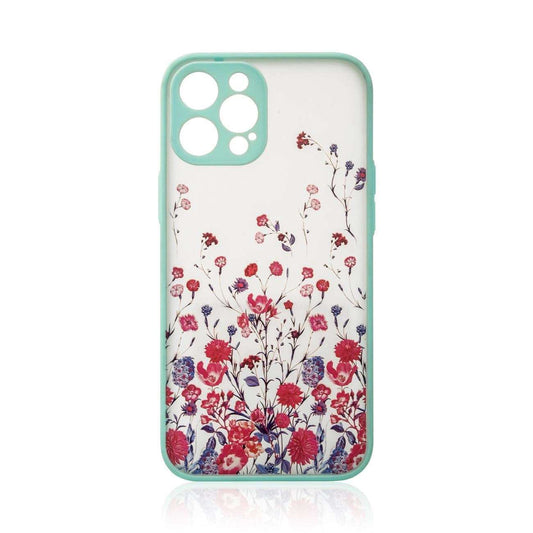 Hellblau Floral iPhone 12 Pro Case – Blumenmuster Schutzcover Premium - MIZO.at