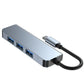 Tech-Protect V1 4in1 USB-C Hub 4x USB-A (1x 3.0) Grau Robust - MIZO.at