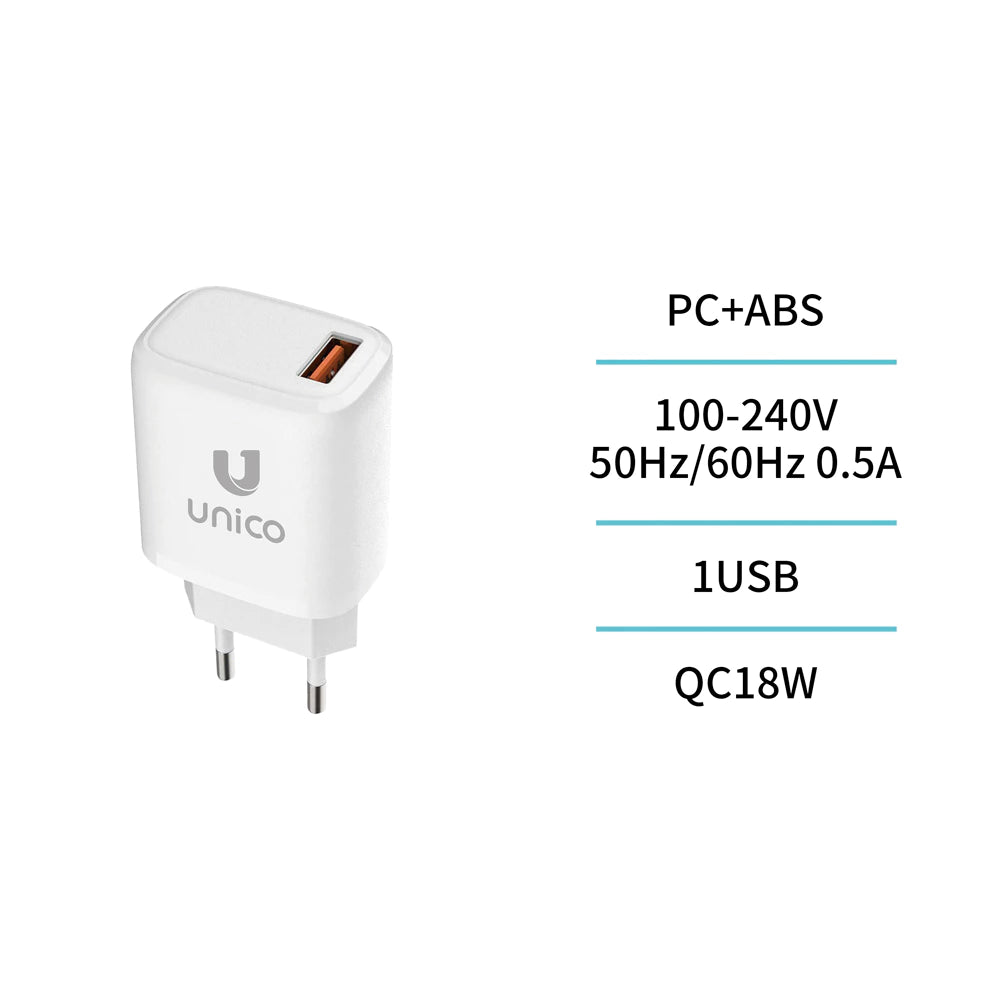 HC4468 QC 18W USB Schnellladegerät Weiß - MIZO.at