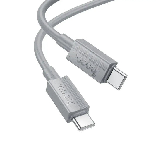 HOCO X107 USB-C zu USB-C Kabel 60W – 1m Geflochtenes Fast Charging Kabel Grau - MIZO.at