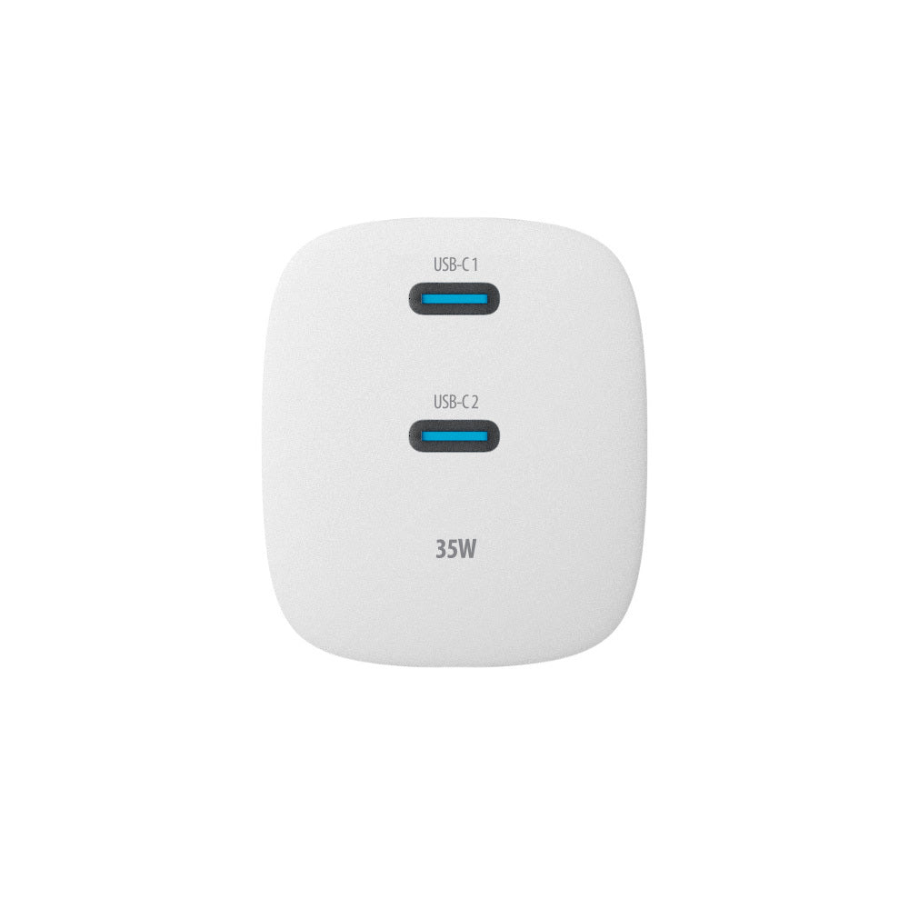Forever 35W GaN USB-C Charger | Dual Port PD/QC White - MIZO.at