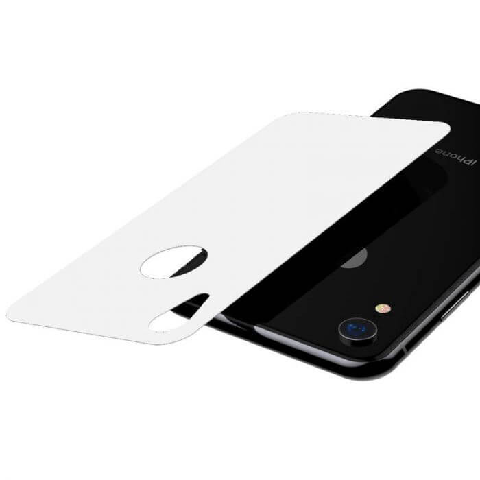 iPhone XR Rear Protector | Full Coverage Curved T Glass (White) - MIZO.at